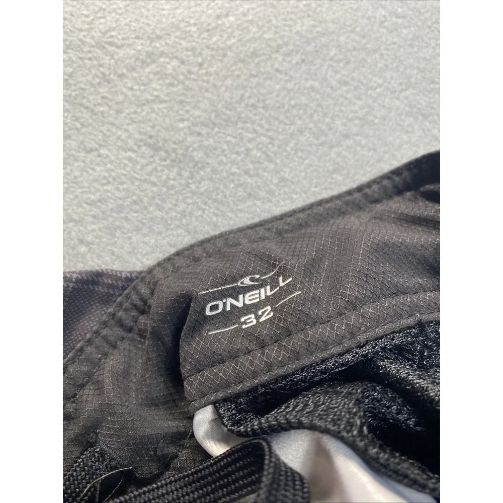Oneil Mens Hybrid Shorts Swimming Trunks Black‎ Plaid Drawstring 32